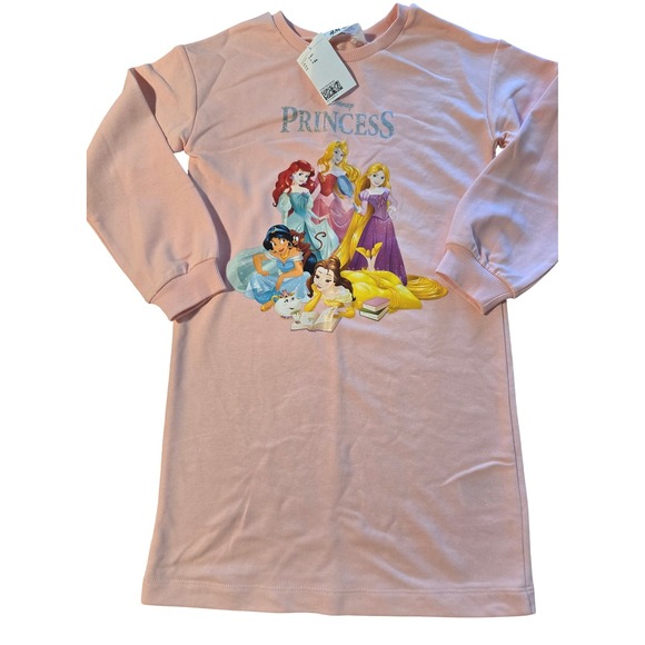 Disney Princess H&M Girls Dress Size 7 Years Long Sleeve Pink - Picture 1 of 5